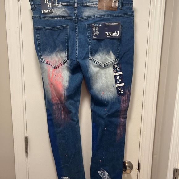 * R3bel  Skinny Fit Jeans Mens 36 x 32 - Picture 5 of 7